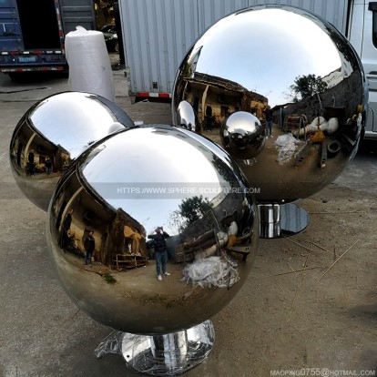 80cm 100cm 150cm large stainless steel hollow sphere with base 80cm 100cm 150cm large stainless steel hollow sphere with base