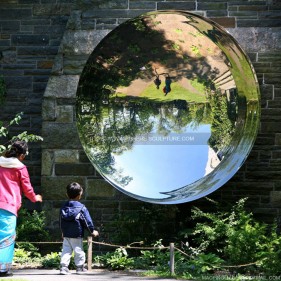 Polished Contemporary Stainless Steel Outdoor Sky Mirror