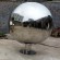 large stainless steel mirror polished hollow sphere with base