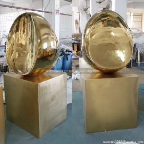 Egg Shape Modern Art Stainless Steel Decorative Sculpture