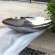 Stainless steel mirror concave sculpture
