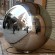 large polished stainless steel hollow sphere