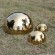 Golden polished metal hollow dome stainless steel hemisphere