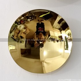 200mm Modern Golden Stainless Steel Mirror Concave Sculpture