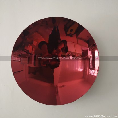 200mm stainless steel red mirror concave dish interior decoration sculpture