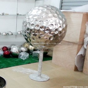 Outdoor Decorative Stainless Steel Golf sphere Polished Sculpture Outdoor Decorative Stainless Steel Golf sphere Polished Sculpture