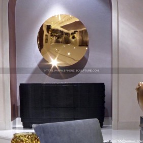 Gold, red, mirror polished stainless steel round Concave disc Gold, red, mirror polished stainless steel round Concave disc