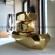 Golden Mirror Polished Stainless Steel Geometric Sculpture