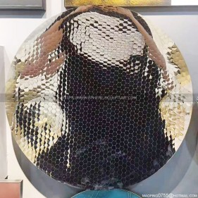 Modern indoor rhombus hexagonal stainless steel mirror concave disc  Modern indoor rhombus hexagonal stainless steel mirror concave disc