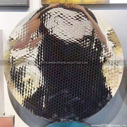 Modern indoor rhombus hexagonal stainless steel mirror concave disc Modern indoor rhombus hexagonal stainless steel mirror concave disc
