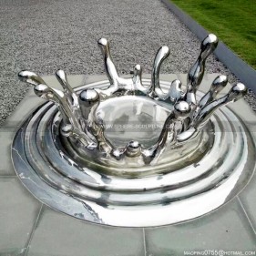Outdoor garden decoration Stainless steel Water drop sculpture