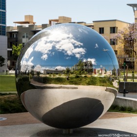 Public Garden Decorative Mirror Stainless Steel Lighting Sphere