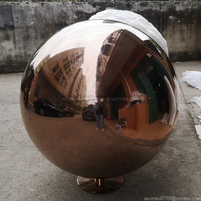 48 inch Metal Polished Water Feature Sphere Fountain Ball
