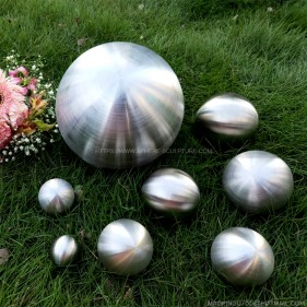 Brushed Stainless Steel Hollow Balls Decorative Garden sphere For Sale