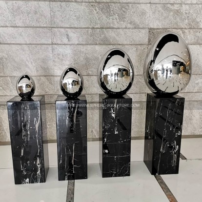 Stainless steel egg sculpture Metal egg carving Stainless steel egg sculpture Metal egg carving
