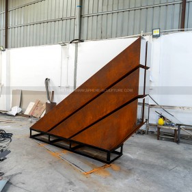 Custom Modern Corten Steel Sculpture Custom Modern Corten Steel Sculpture