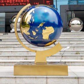 Metal World Globe Sculpture