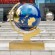 Metal World Globe Sculpture