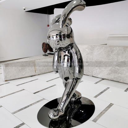 stainless steel bunny rabbit sculpture stainless steel bunny rabbit sculpture