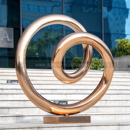 Modern abstract metal copper sculpture