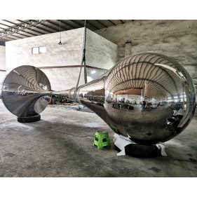 Mirror polished large stainless steel water drop sculpture