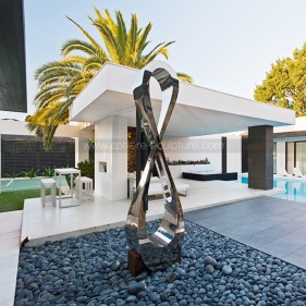 Modern hotel decoration mirror polished stainless steel abstract sculpture  Modern hotel decoration mirror polished stainless steel abstract sculpture