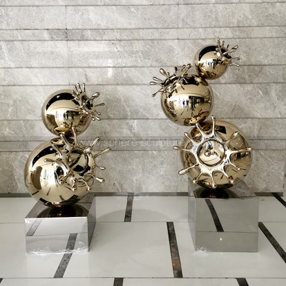 Mirror polished stainless steel water drop splash sculpture Mirror polished stainless steel water drop splash sculpture