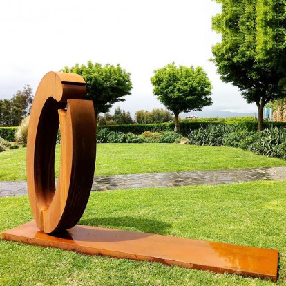 Large Abstract Metal Corten Steel Garden Sculpture