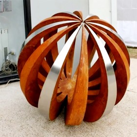 Custom Garden Landscape Steel Sphere Metal Ball Corten Steel Sculpture Custom Garden Landscape Steel Sphere Metal Ball Corten Steel Sculpture