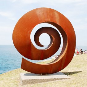 Custom Corten Steel metal Abstract Sculpture outdoor park decor Rusty Spiral Design sculpture