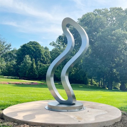 Custom outdoor Large stainless steel statue garden circle abstract metal sculpture for public decor Custom outdoor Large stainless steel statue garden circle abstract metal sculpture for public decor