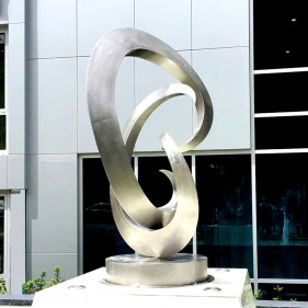 Abstract Art Metal Sculpture Outdoor Large Stainless Steel Decorative Ribbon Sculpture