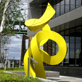 Large City Square Art Iconic Sculpture Metal Custom Abstract Ribbon Sculpture  Large City Square Art Iconic Sculpture Metal Custom Abstract Ribbon Sculpture