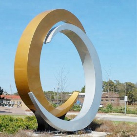 Abstract Outdoor Metal Art tow circle stainless steel Sculpture