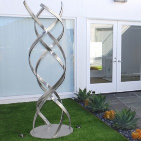 Customized modern abstract curve stainless steel sculpture