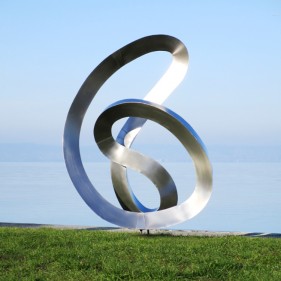 Modern art garden sculpture made in stainless steel