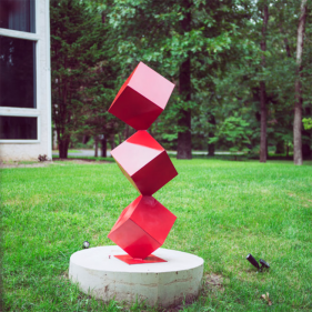 outdoor garden decorate Red Stainless steel cube sculpture sell outdoor garden decorate Red Stainless steel cube sculpture sell