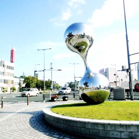 stainless steel mirror metal outdoor sphere sculpture