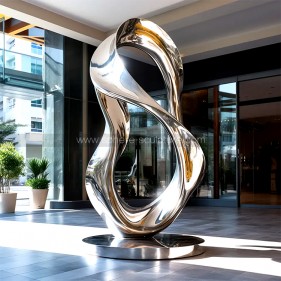 Custom Modern Public Art Garden  Large Twisted stainless steel Sculpture
