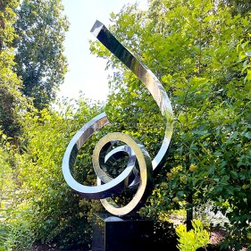Commissioned sculpture mirror polishing stainless steel abstract sculpture Commissioned sculpture mirror polishing stainless steel abstract sculpture