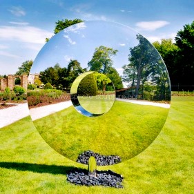 Mirror Polished Stainless Steel Torus Ornaments Sculpture For Sale