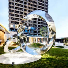 Contemporary mirror polished stainless steel abstract sculpture Contemporary mirror polished stainless steel abstract sculpture