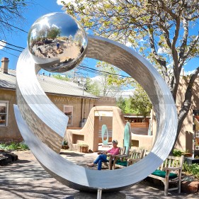 Stainless Steel Sphere Outdoor Public Garden Landscape Abstract Sculpture