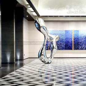 Contemporary art abstract mirror polished stainless steel sculpture Contemporary art abstract mirror polished stainless steel sculpture