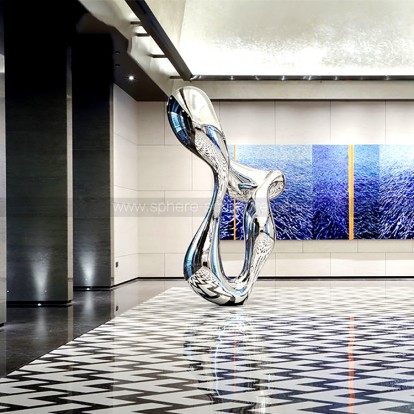 Contemporary art abstract mirror polished stainless steel sculpture Contemporary art abstract mirror polished stainless steel sculpture