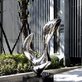 Garden Art Decoration Modern Mirror polishing Stainless Steel Sculpture  Garden Art Decoration Modern Mirror polishing Stainless Steel Sculpture