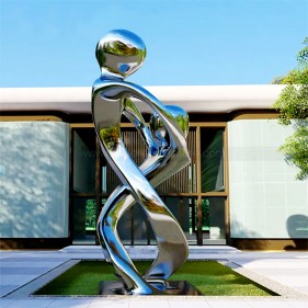 Outdoor garden art stainless steel abstract figure sculpture