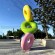 outdoor garden metal decoration donut stainless steel sculpture