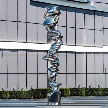 Twisted abstract mirror polished stainless steel sculpture Twisted abstract mirror polished stainless steel sculpture