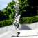 Modern abstract hollow sexy figures mirror stainless steel sculpture